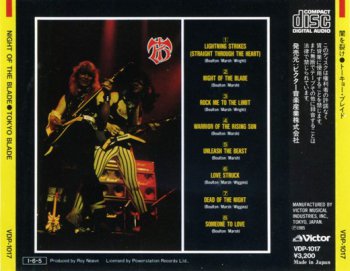 Tokyo Blade -  Night Of The Blade 1984 (Victor/Japan 1985) 