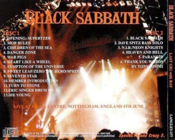 Black Sabbath - Last Gig with Ray 1986 (2CD Bootleg: Royal Centre Concert Hall, Nottingham, England )