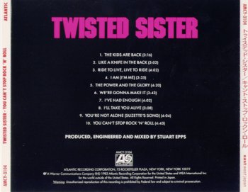 Twisted Sister - You Can't Stop Rock 'n' Roll 1983 (2CD: Atlantic, Japan 1997/Armoury, USA 2011) 