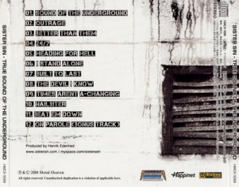 Sister Sin - True Sound Of The Underground (Japanese Edition) 2010