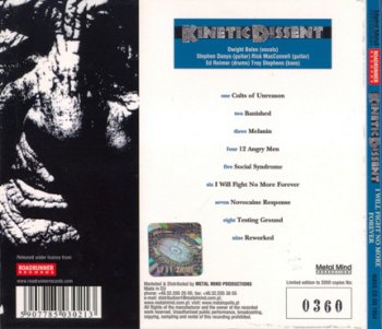 Kinetic Dissent - I Will Fight No More Forever 1991 (Metal Mind/Roadrunner Rec. 2007)