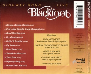 Blackfoot - Highway Song Live 1982 (Wounded Bird Rec. 2002)