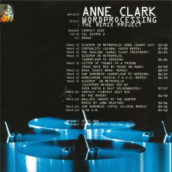 Anne Clark - Wordprocessing - The Remix Project (2003)