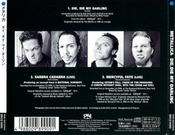 Metallica-  Die, Die  My Darling  Japan  (1999)
