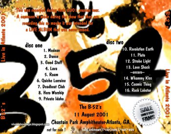 The B-52's- Live In Atlanta 2Cds  Bootlegs  (2001)