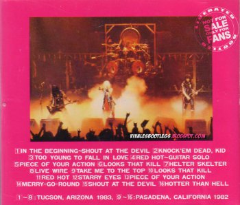 Motley Crue- Decadent Live  Tucson 1983  Arisona+ Pasadena California  1982( Bootleg)