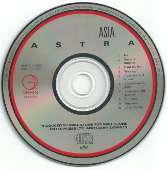 Asia - "Astra" - 1985 (Japan, MVCG 21008)