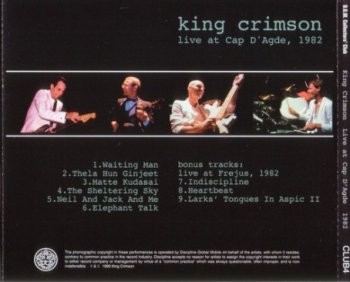 King Crimson - Live At Cap D'Agde 1982 (Bootleg/D.G.M. Collector's Club 1999)