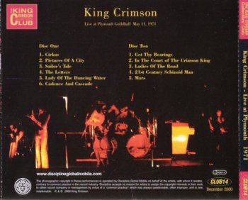 King Crimson - Live at Plymouth Guildhall 1971 (2CD Bootleg/D.G.M. Collector's Club 2001) 