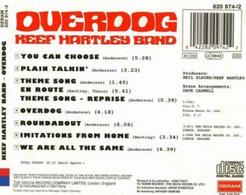 Keef Hartley Band - Overdog (1971) [Reissue 1994]