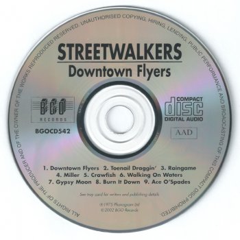 Streetwalkers - "Downtown Flyers" - 1975 (BGOCD 542)