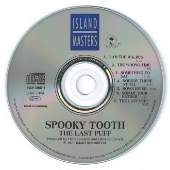 Spooky Tooth - "The Last Puff" - 1970 (Island 74321 12857 2)