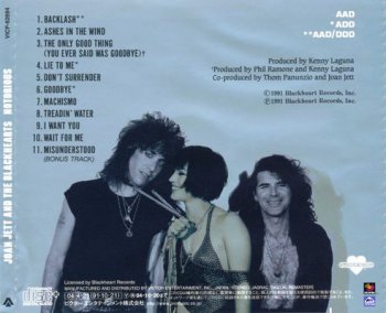 Joan Jett And The Blackhearts - Notorius 1991 (Victor/Japan 2004)