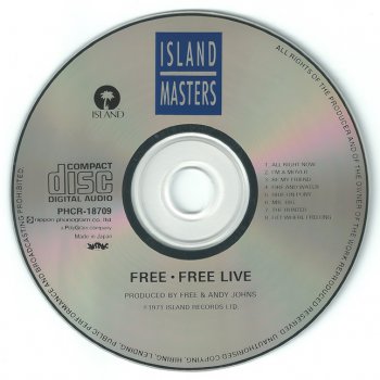 Free - Free Live! - 1971 (Japan, PHCR - 18709)