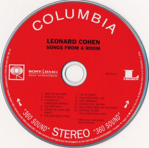 Leonard Cohen - Songs From A Room (1969/ 2007)