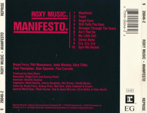 Roxy Music - Manifesto (1979/ 1989)
