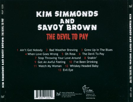 Kim Simmonds and Savoy Brown - The Devil To Pay (2015)