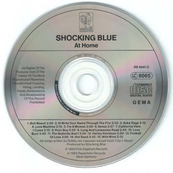 Shocking Blue - "At Home" - 1969 (RR 4041-C)