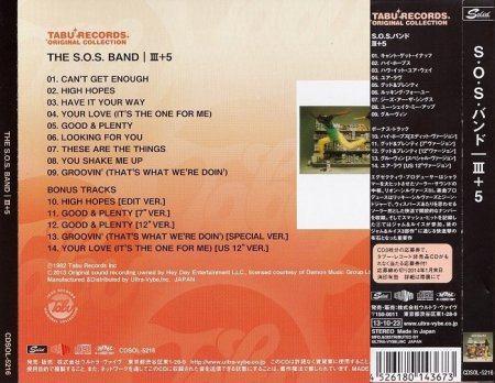 The S.O.S. Band - S.O.S. III (1982) [2013 Japan]
