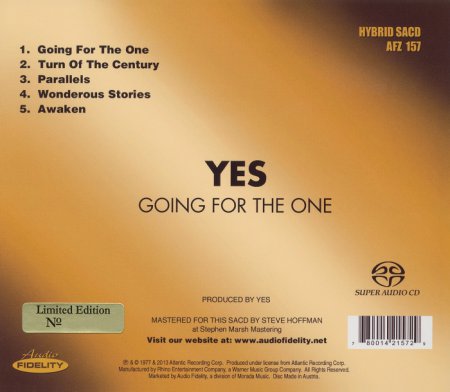 Yes - Going For The One (1977) [SACD Audio Fidelity 2013] PS3 ISO + HDTracks