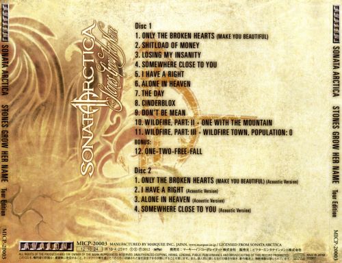 Sonata Arctica - Stones Grow Her Name: Tour Edition (2CD) [Japanese Edition] (2012)