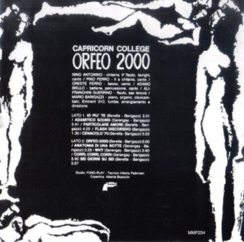 Capricorn College - Orfeo 2000 (1972) [Reissue 1994] 