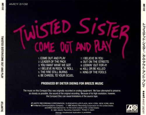 Twisted Sister - Come Out and Play [Japanese Edition] (1985) [1997]