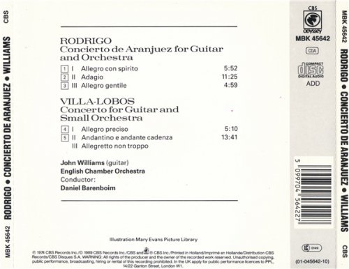 John Williams - Rodrigo: Concierto de Aranjuez/ Villa-Lobos : Guitar Concerto (1974)  [1989]