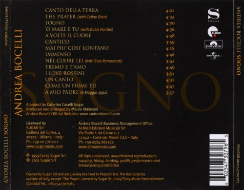 Andrea Bocelli - Sogno (1999) [2015]