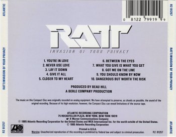 Ratt - Invasion Of Your Privacy (1985)