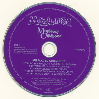 Marillion: 1985 Misplaced Childhood - 5-Disc Box Parlophone Records 2017