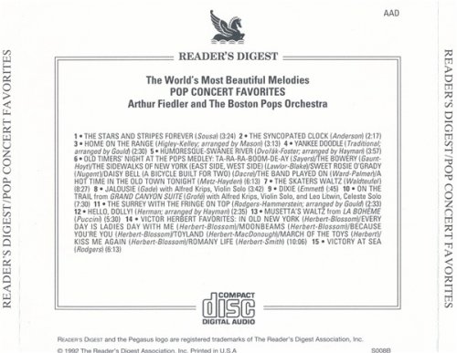 Arthur Fieldler & The Boston Pops - Pop Concert Favorites (1992)