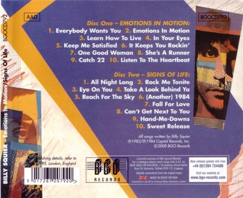 Billy Squier - Emotions In Motion / Signs of Life (1982 / 1984) [2CD Remast. 2008] 
