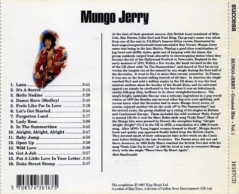 Mungo Jerry -  Greatest Hits Vol.1 / Vol.2 (1993) [2CD]