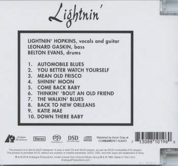 Lightnin' Hopkins &#8206;- Lightnin': The Blues Of Lightnin' Hopkins (1961) [2018 SACD]
