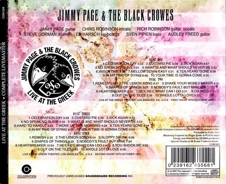 Jimmy Page & The Black Crowes - Live At The Greek (2001) [Complete Live Masters 4CD]