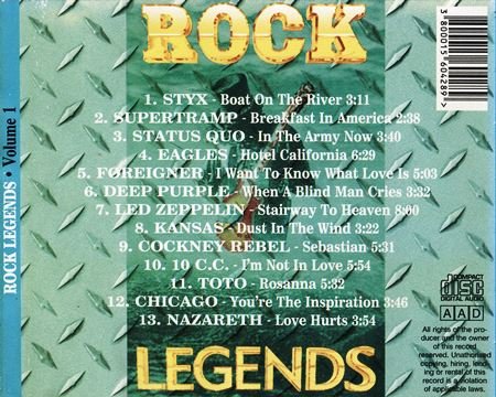 VA - Rock Legends Vol.1: All-Time Greatest Rock Ballads (1995) 