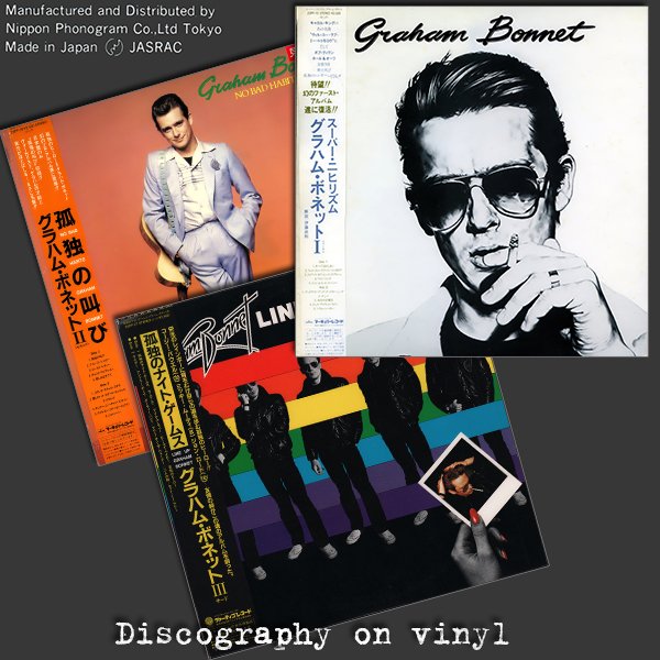 GRAHAM BONNET «Discography on vinyl» + bonus (3 × LP + CD • Japan Press • 1977-1988)
