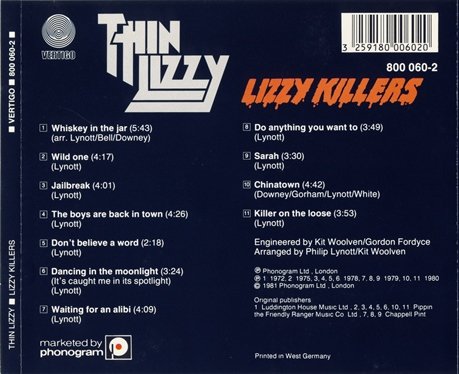 Thin Lizzy - Lizzy Killers (1994) 