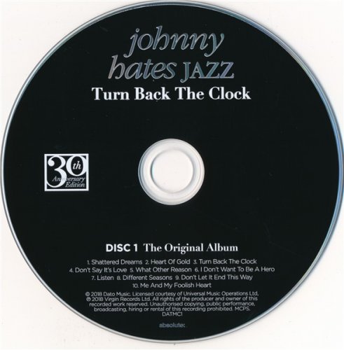 Johnny Hates Jazz - Turn Back The Clock (30 Anniversary Edition) (2018 3CD Set)