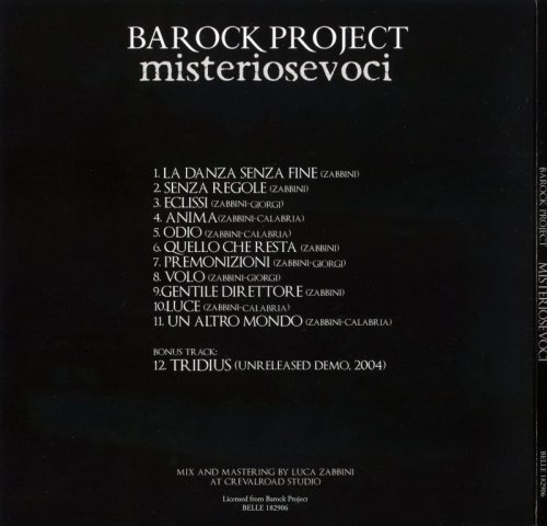 Barock Project - Misteriosevoci [Japanese Edition] (2007) [2018]