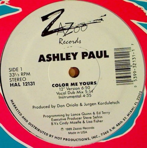 Ashley Paul - Color Me Yours (Vinyl, 12'') 1989