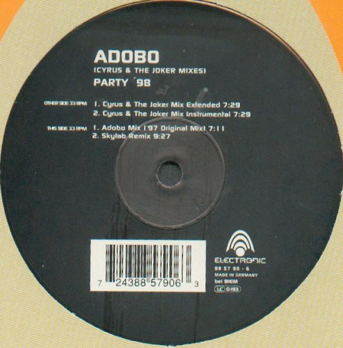 Adobo - Party '98 (Cyrus & The Joker Mixes) (Vinyl, 12'') 1998