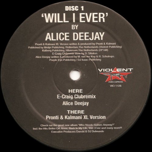 Alice Deejay - Will I Ever (Disc 1) (Vinyl, 12'') 2000