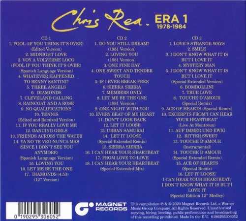 Chris Rea - Era 1: As Bs & Rarities 1978-1984 (3 CD Set 2020)