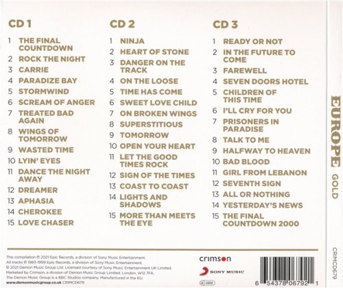 Europe - Gold (3 CD Set) (2021)