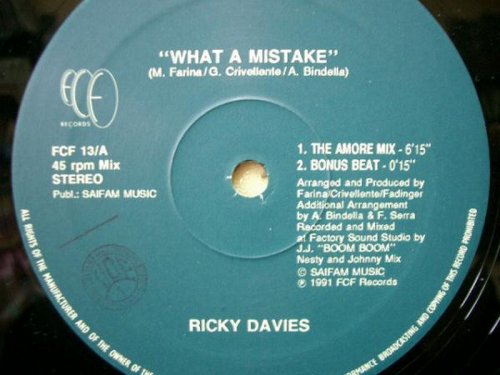 Ricky Davies - What A Mistake (Vinyl, 12'') 1991