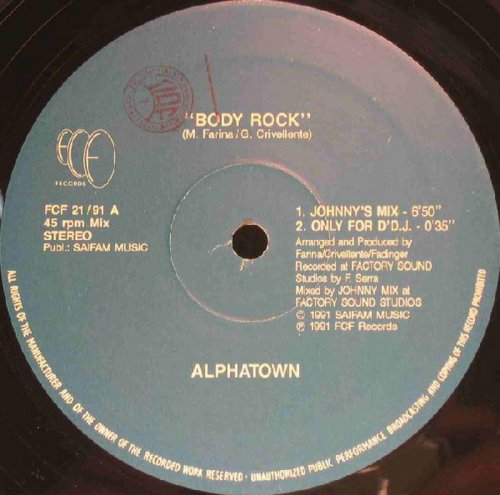 Alphatown - Body Rock (Vinyl, 12'') 1991