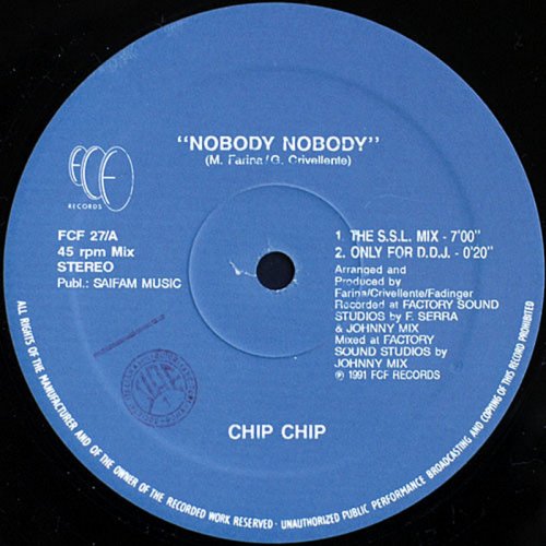 Chip Chip - Nobody Nobody (Vinyl, 12'') 1991