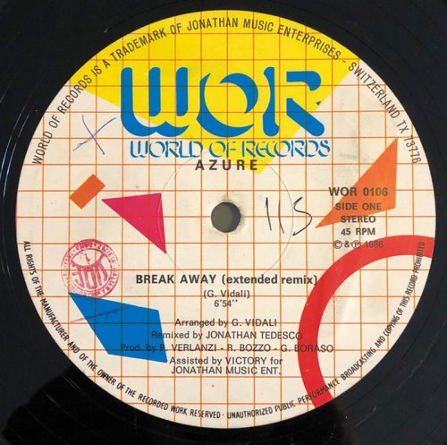 Azure - Break Away (Vinyl, 12'') 1986